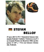 ⭕VTG Formula 1 STEFAN BELLOF pocket calendar 1985 F1 pilot - $5.94