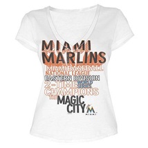 MLB  Woman's Florida Marlins WORD White Tee with  City Words XL - $18.99