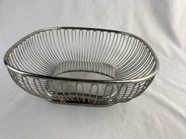Vtg Used Alessi Italy Fruit Bowl Bread Basket Stainless Steel Wire Square 9” - £94.73 GBP