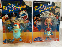 1993 Mattel Ren &amp; Stimpy Show SPACE CADET STIMPY &amp; COMMANDER REN HOEK in... - £31.57 GBP