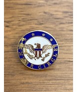 NAVY USN US VINTAGE INNER CIRCLE BLUE SHIELD LAPEL HAT PIN with WEAR/DAMAGE - €8,74 EUR