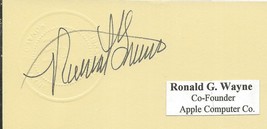 Ronald Wayne Signed Index Card Apple Computer Co Founder - £62.29 GBP