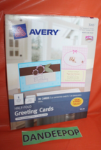 Avery Half Fold Greeting Card For Inkjet Printers 3265 20 Cards Sheets Envelopes - £13.97 GBP