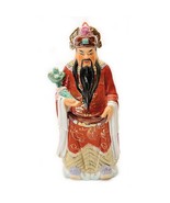 Chinese Porcelain LU Statue Fu Lu Shou Wealth Good Luck Statue 1960&#39;s 6&quot; - $38.61