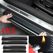 4× Car Door Plate Sill Scuff Cover Anti-Scratch Sticker Carbon Fiber Acc... - $22.00
