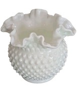Fenton ~ Hobnail ~ Milk Glass ~ Ruffled Edge ~ White ~ 6&quot; Dia. x 5.5&quot; Ta... - $50.80 CAD