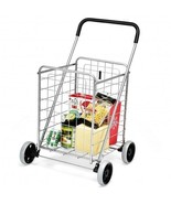 Portable Folding Shopping Cart Utility for Grocery Laundry-Silver - Colo... - £86.31 GBP