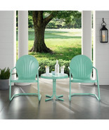 Crosley 3 Piece Griffith Metal Outdoor Conversation Seating Set - Aqua - €306,55 EUR
