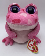 Ty Beanie Boos Smitten The Pink Frog 2014 Glitter Eyes - $17.99