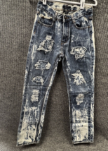 GS-115 Jeans Boys Size 12 Distressed Blue Denim Pants 26x26 - $22.46