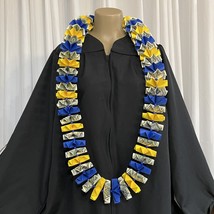 Graduation Money Lei 30 Crisp New Bills Folded Royal Blue Golden Yellow ... - £74.27 GBP