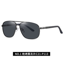 Polarized Sun Glasses Men&#39;s Square Frame Metal Sunglasses 6306 Double Color Spri - £11.99 GBP