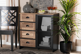 Ailith Rattan and Natural Brown 2-Door Sideboard Buffet - $2,721.45 MXN