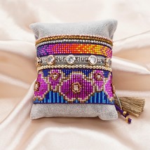 Handmade Woven pulseras Mujer Bracelet Set Ins Fashion Beach Vacation Jewelry Me - £40.60 GBP