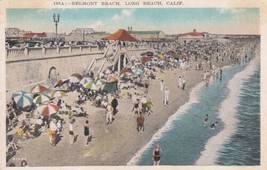Long Beach California CA Belmont Beach Postcard D16 - £2.36 GBP