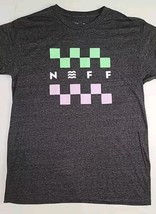 Neff Size M Gray Heather Checker Board Logo Graphic Tee T Shirt - $19.68