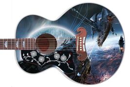Guitar Skin Axe Wrap Vinyl Decal Lefty Jumbo Acoustic Battle 4 Half Life... - $50.99