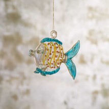 Egyptian Hand Blown Glass Fish Ornament Blue Fish Christmas Ornament, Ha... - $35.00