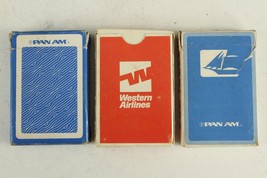 Vintage 3PC Lot Playing Cards Decks Airline Advertising Pan Am &amp; Western - £11.79 GBP