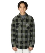 Quiksilver Boys Girls Shirt Jacket Gray Multicolor Plaid Fleece Shacket ... - $42.99