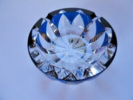 Saint-Louis Crystal Ashtray Sapphire Blue 6" diameter image 4