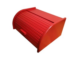 Big red bread box, bread bin from wood, simply modern wooden bread box, ... - £79.93 GBP