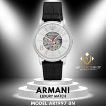 Emporio Armani Mens Quartz Watch, Analog Display and Leather Strap AR1997 - $181.26