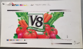 V8 Vegetable Juice Advertising Preproduction Art Work Juice Green Red Go... - $18.95