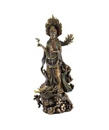 KWAN YIN ON DRAGON STATUE 14&quot; Quan Yin Guan Buddha Goddess of Mercy Bron... - €83,96 EUR