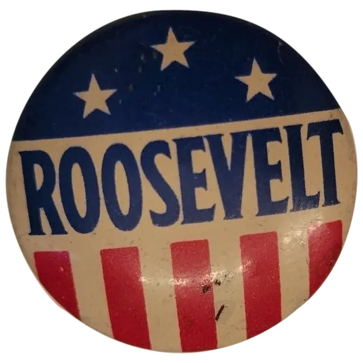 F.D.R. Franklin Roosevelt Campaign Button  ORIGINAL 1&quot;   Chas M. Geraghty  - £43.58 GBP