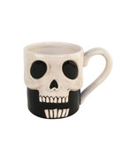 Skull 21439 Sculpted Ceramic Figural Coffee Mug Tea Cup Blue Sky Clayworks - $32.48 CAD