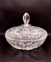 Vintage EAPG Anchor Hocking Star of David Pressed Glass Candy Dish Lidded Round - £12.45 GBP