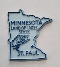 Minnesota die cut rubber fridge magnet light blue dark blue Land of Lake... - £6.71 GBP