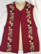 Womens Vtg Long Embroidered Vest Prior Westerns Denver SZ Small - $39.59