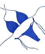 2Pcs/Set Solid Color Halter Neck Strap Thong  Swimsuit Set for Beach - $13.95