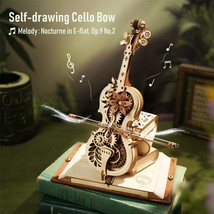 Robotime ROKR Magic Cello Mechanical Music Box Moveable Stem Funny Creative Toys - £78.21 GBP
