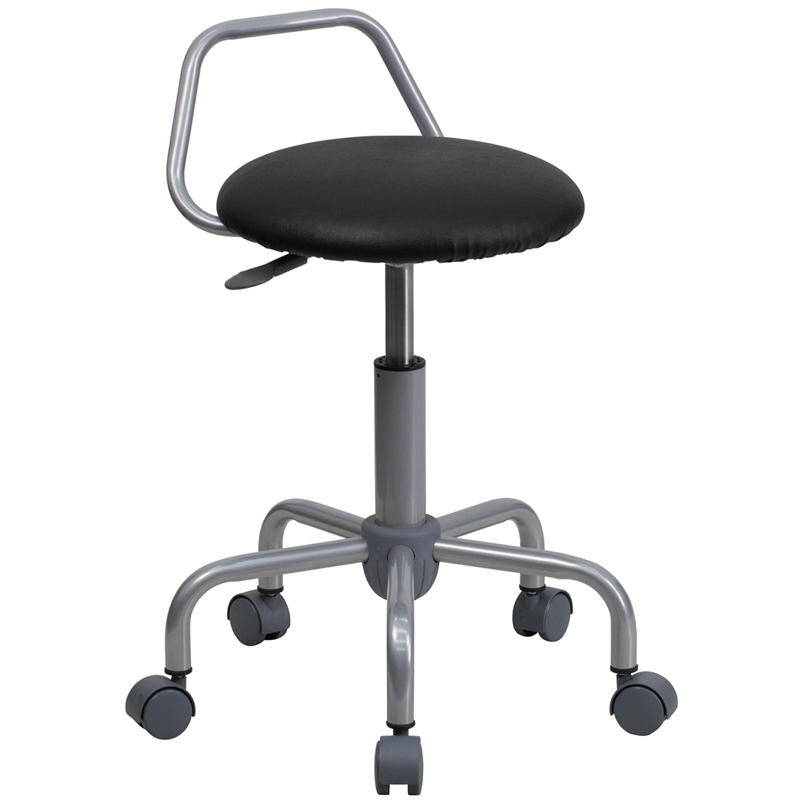 Black Vinyl Stool WL-ST-08-GG