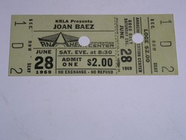 Joan Baez Concert Ticket Vintage 1969 Anaheim Convention Center Full Ticket - $199.99