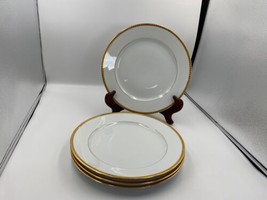 Set of 4 Tiffany &amp; Co. GOLD BAND Dinner Plates Limoges France - £435.84 GBP