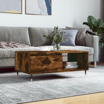 Industrial Rustic Smoked Oak Wooden Coffee Table With Storage Drawer &amp; Legs Wood - £61.48 GBP