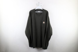 Carhartt Mens 2XL XXL Faded Spell Out Loose Fit Long Sleeve Pocket T-Shirt Green - £31.11 GBP