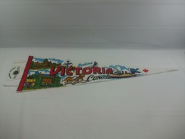 Victoria BC Canada Sea Land Colorful 27&quot; Vintage Pennant - £12.02 GBP
