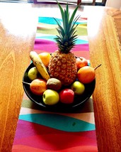 Fruit Platter or Salad Platter 12.5&quot; Decorative Platter Black Clay Origi... - $63.50