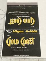 Matchbook Cover  The Gold Coast Apartment Hotel, FL Lauderdale, FL gmg  Unstruck - £9.89 GBP