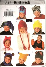 Butterick 3317 Boys and Girls XS to M Hat and Scarf Uncut Sewing Pattern - £6.79 GBP