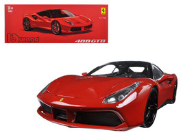 Ferrari 488 GTB Red with Black Top &quot;Signature Series&quot; 1/18 Diecast Model Car ... - £72.03 GBP