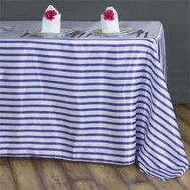 Purple White Striped 60X126&quot;&quot; Rectangle Satin Tablecloth Wedding Party Home Sale - £14.04 GBP