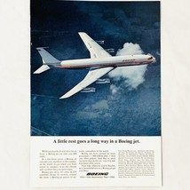 Vintage 1966 Boeing 707 Jet Print Ad 50 Year Anniversary Color 9&quot; x 6 1/2&quot;  - £5.32 GBP