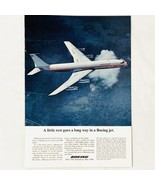 Vintage 1966 Boeing 707 Jet Print Ad 50 Year Anniversary Color 9&quot; x 6 1/2&quot;  - £5.00 GBP