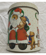 Vintage Sarris candies empty Christmas tin Teddy bear Santa Howard designs - $19.75
